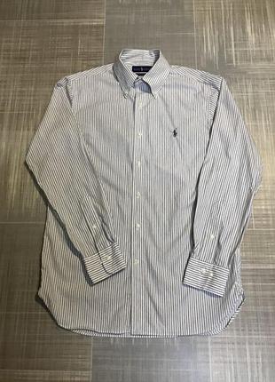 Polo ralph lauren 💙чоловічий одяг/сорочка в смужку з довгими рукавами💛38/м/46
