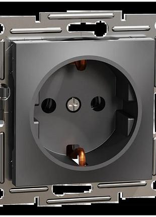 Schneider electric eph2900171 asfora розетка 220в антрацит, пластик, с заземлением, schuko, без защитной