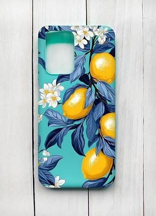 Матовый чехол на xiaomi redmi 10 бирюзовый лимонное дерево (принт 417)