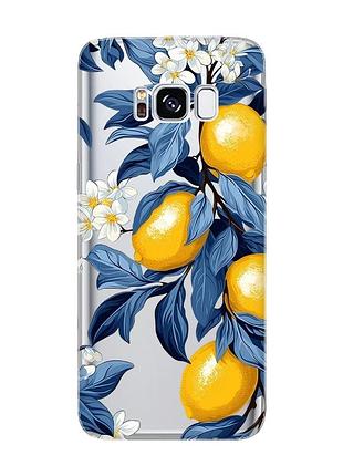 Прозрачный чехол для samsung s8 лимонное дерево (принт 417)