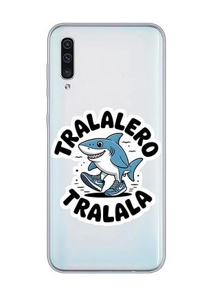 Прозрачный чехол на samsung galaxy a50 (2019) a505/a30s акула тралалеро тралала (принт 416)