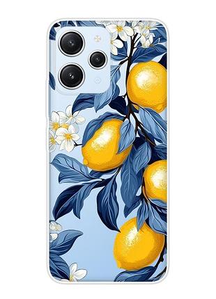 Прозрачный чехол на xiaomi redmi 12 лимонное дерево (принт 417)