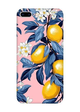 Матовый розовый чехол на iphone 7 plus / 8 plus лимонное дерево (принт 417)