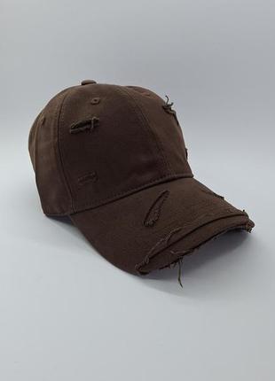 ​🤎 трендовая рваная бейсболка в стиле grunge / vintage