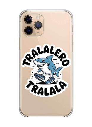 Прозрачный чехол на apple iphone 11 pro (5,8) акула тралалеро тралала (принт 416)