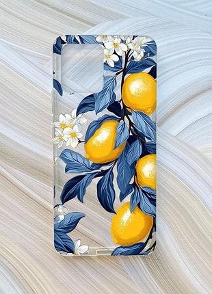 Прозрачный чехол на motorola moto g72 лимонное дерево (принт 417)