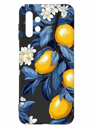 Матовый черный чехол на samsung galaxy a13 4g лимонное дерево (принт 417)