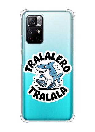 Чехол с утолщёнными углами для xiaomi redmi note 11 4g акула тралалеро тралала (принт 416)
