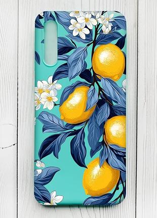 Матовий бірюзовий чохол на samsung galaxy a50 (2019) a505/a30s лимонне дерево (принт 417)