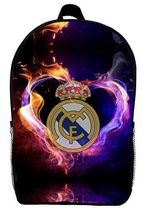 Рюкзак шкільний фк реал мадрид (school gear bag fc real madrid 02) чорний, 39 х 27 х 14 см