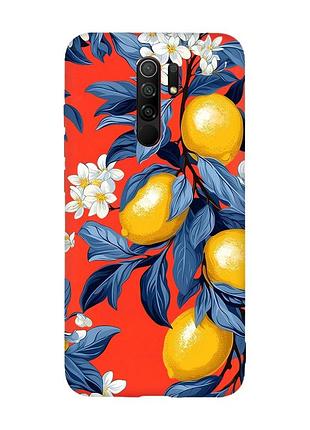 Матовий червоний чохол на xiaomi redmi note 8 pro лимонне дерево (принт 417)