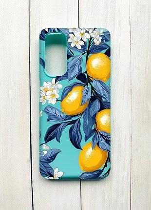 Матовый чехол на samsung galaxy m54 бирюзовый лимонное дерево (принт 417)