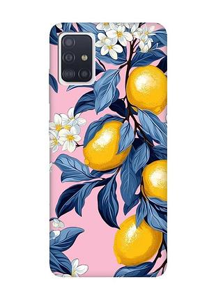 Матовий рожевий чохол на samsung galaxy a51 лимонне дерево (принт 417)