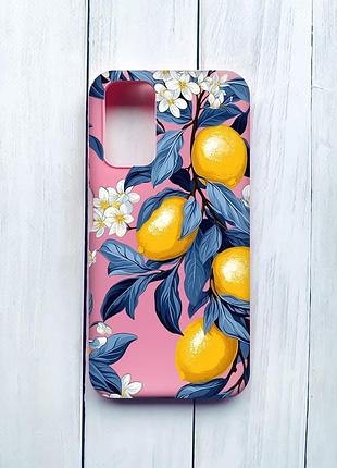 Матовый чехол на xiaomi redmi 9t розовый лимонное дерево (принт 417)