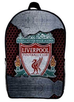 Рюкзак школьный фк ливерпуль (school gear bag fc liverpool 02) черный, 39 х 27 х 14 см