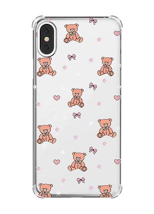 Чехол с утолщёнными углами на iphone x/xs ведмежата (принт 418)