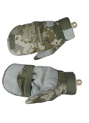Зимові рукавиці піксель softshell 4