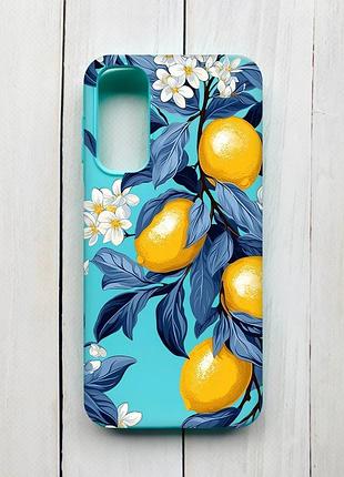 Матовый чехол на samsung galaxy a24 бирюзовый лимонное дерево (принт 417)