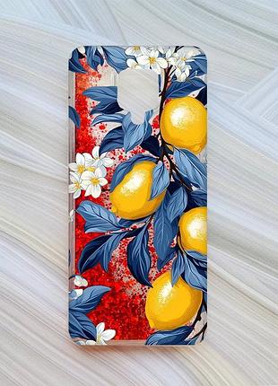 Чохол з плаваючими червоними блискітками на xiaomi redmi note 9 pro/9 pro max/9s лимонне дерево (принт 417)