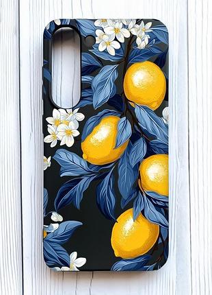 Матовый черный чехол на samsung galaxy s23 лимонное дерево (принт 417)