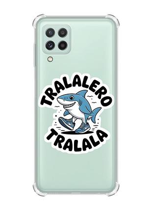 Чехол с утолщёнными углами на samsung galaxy m32/a22/m22 4g акула тралалеро тралала (принт 416)