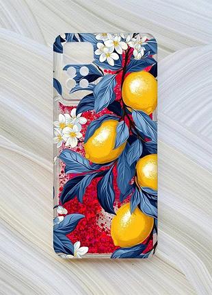 Чехол с плавающими розовыми блестками на xiaomi redmi note 11 pro лимонное дерево (принт 417)