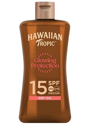 Масло для ускорения загара hawaiian tropic glowing protection dry oil spf15 100 мл