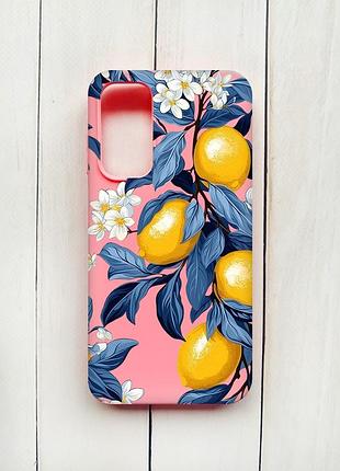 Матовый чехол на samsung galaxy a15 (a155) розовый лимонное дерево (принт 417)