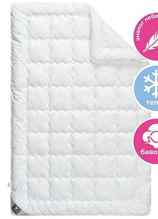 Ковдра super soft premium зимова євро 200х220 см ideia з аналогом лебяжого пух штучний пух бавовна преміум