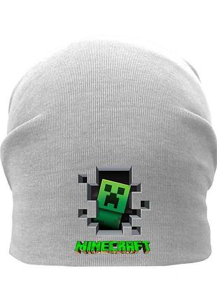 Шапка дитяча майнкрафт сіра (minecraft-001) 54-56 см