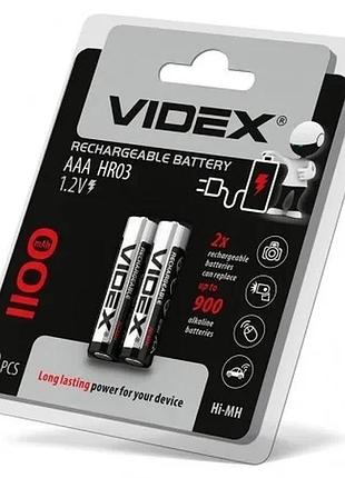 Аккумуляторы videx hr03/aaa 1100mah, упаковка 2 шт.