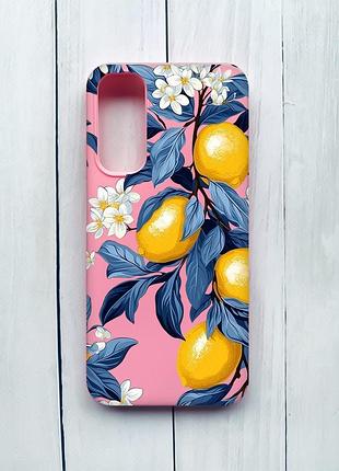 Матовый чехол на samsung galaxy a05s (a057) розовый лимонное дерево (принт 417)