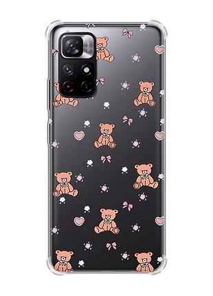 Чехол с утолщёнными углами для xiaomi redmi note 11 5g ведмежата (принт 418)