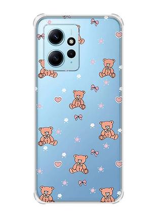 Чехол с утолщенными углами на xiaomi redmi note 12 4g ведмежата (принт 418)