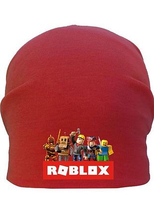 Шапка детская роблокс красная (roblox -001) 50-52 см