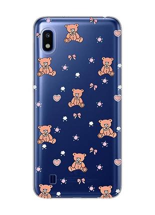 Прозрачный чехол на samsung galaxy a10 (2019) a105 ведмежата (принт 418)