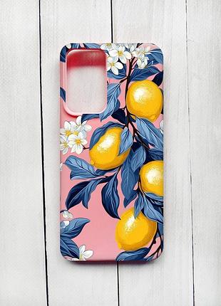 Матовый чехол на xiaomi redmi note 11 pro розовый лимонное дерево (принт 417)