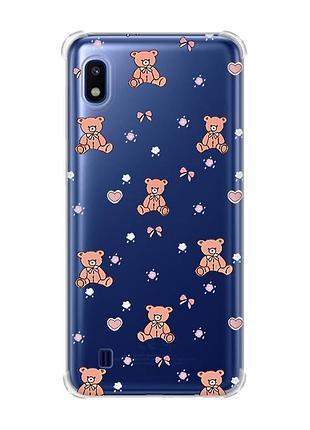 Чехол с утолщёнными углами для samsung galaxy a10 (2019)/a105 ведмежата (принт 418)