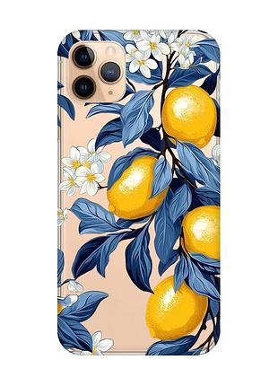 Прозрачный чехол на iphone 11 pro max (6,5) лимонное дерево (принт 417)