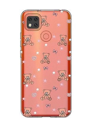 Прозрачный чехол для xiaomi redmi 9c/10a ведмежата (принт 418)