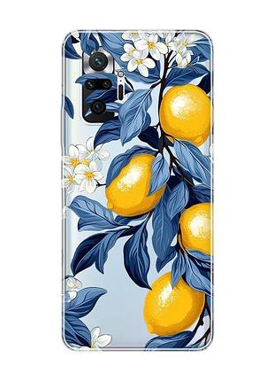 Прозрачный чехол на xiaomi redmi note 10 pro/10 pro max лимонное дерево (принт 417)