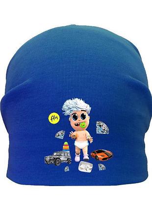 Шапка дитяча влад а4 папір синя (а4-006) 54-56 см