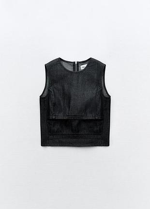 Джинсовый топ trf с вырезами от zara, размер xs❤️