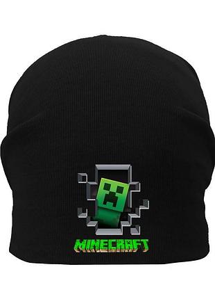Шапка детская майнкрафт черная (minecraft-0011) 50-52 см