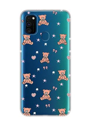 Прозрачный чехол на samsung galaxy m30s/m21 ведмежата (принт 418)