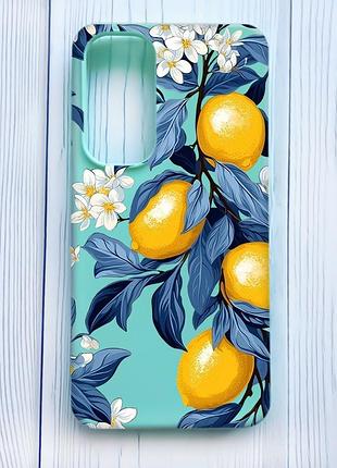 Матовый бирюзовый чехол на samsung galaxy s24 fe лимонное дерево (принт 417)