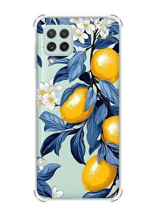 Чехол с утолщёнными углами на samsung galaxy m32/a22/m22 4g лимонное дерево (принт 417)