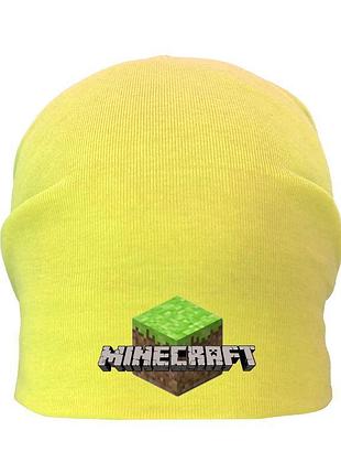 Шапка дитяча майнкрафт жовта (minecraft-003) 50-52 см