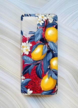 Чехол с плавающими розовыми блестками на samsung galaxy a22 4g/m22/m32 лимонное дерево (принт 417)