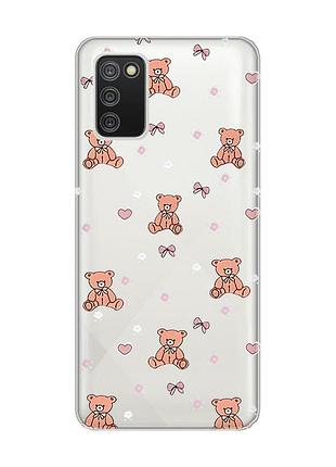 Прозрачный чехол для samsung galaxy a02s ведмежата (принт 418)